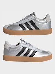 adidas Grey VL Court 3.0 Kids Trainers - Image 7 of 9