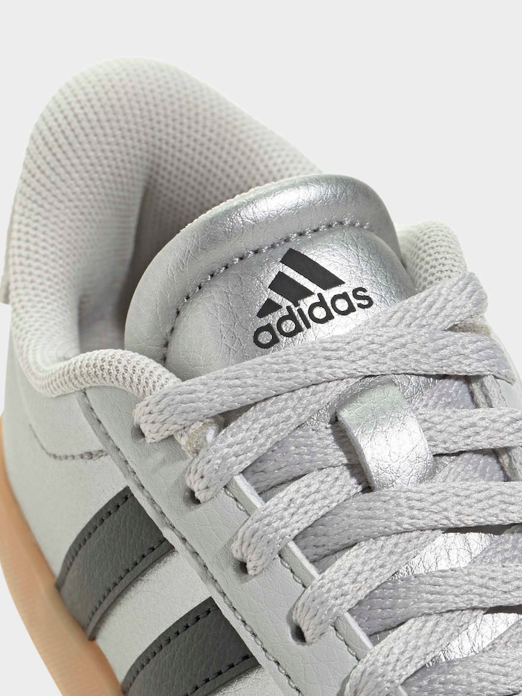 adidas Grey VL Court 3.0 Kids Trainers - Image 9 of 9