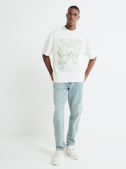 River Island Blue Tapered Fit Jeans - Image 1 of 6