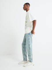 River Island Blue Tapered Fit Jeans - Image 2 of 6