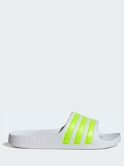 Bílo-zelené - Akvamarínové dětské pantofle adidas Adilette - Obrázek 3 z 9