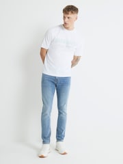 River Island White Slim Fit Casa Carta White T-Shirt - Image 3 of 5
