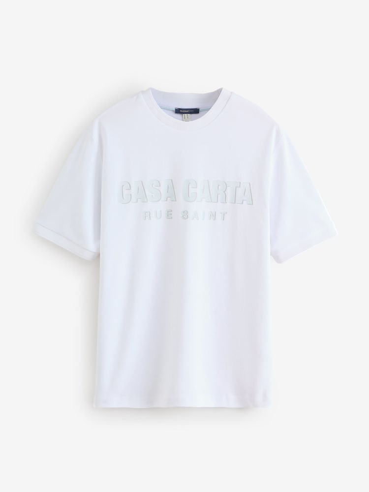 River Island White Slim Fit Casa Carta White T-Shirt - Image 5 of 5