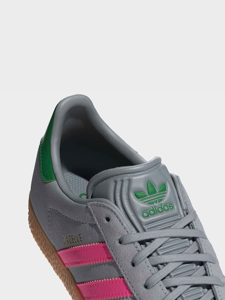 Buy adidas Originals Grey/Pink Gazelle Junior Trainers from Next USA