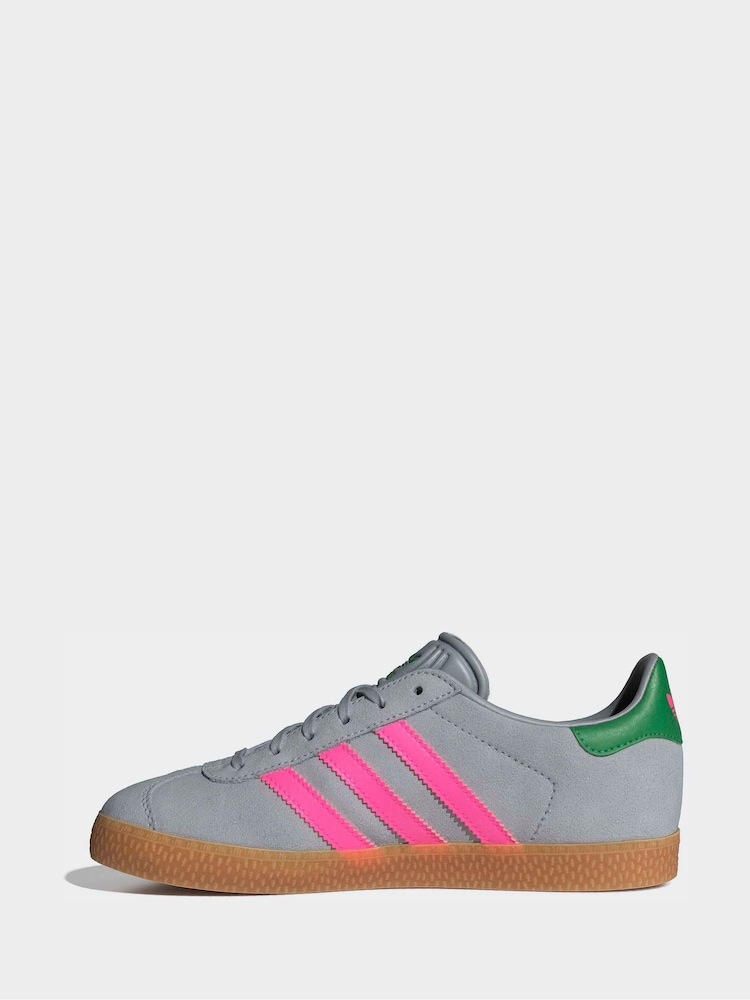 adidas Originals Gazelle J Kids Sneakers, Pink, 5.5, Shoes