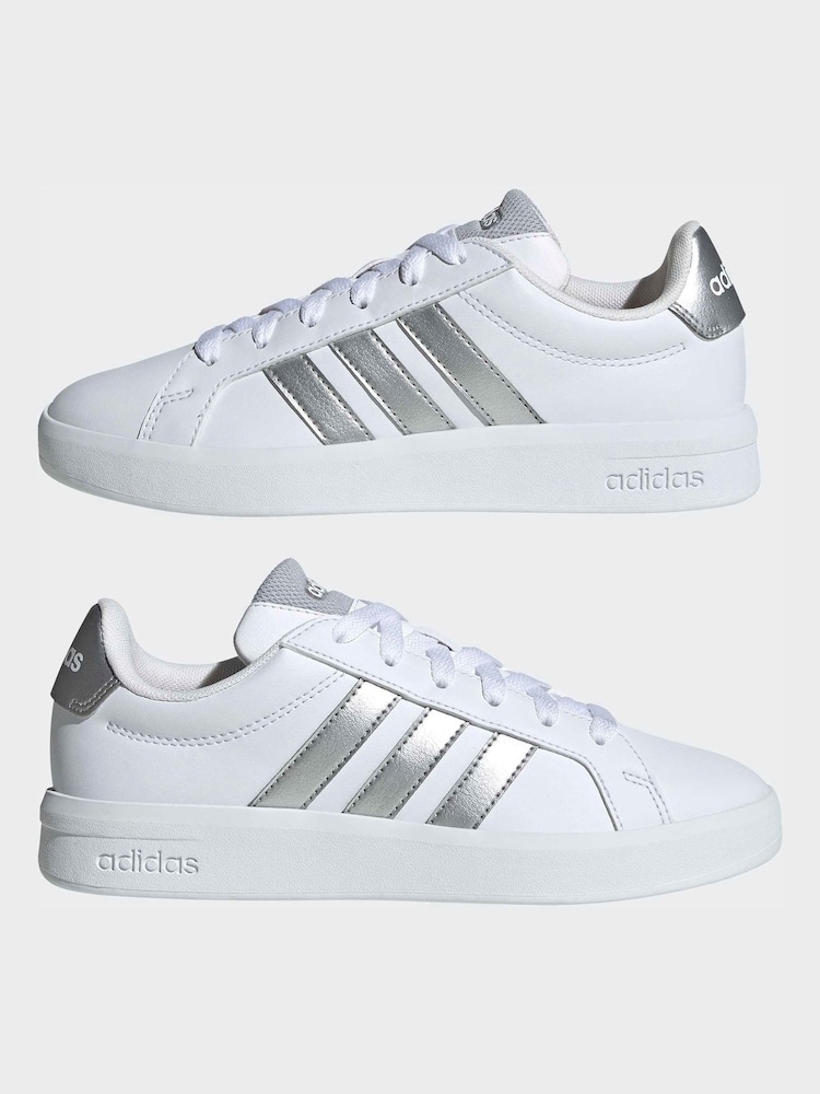 adidas gazelle silver green womens adidas Men's Grand Court 2.0 Shoes, Size 11.5, White/Black/White