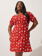 Yours Curve Red Limited Mini Dress - Image 1 of 5