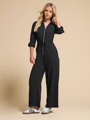 PixieGirl Petite Acid Wash Wide Leg Jumpsuit - Imagen 1 de 5
