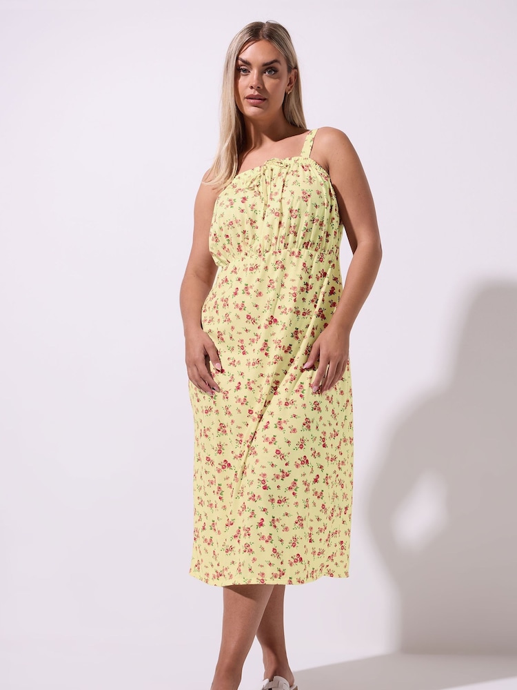 Yours Curve Yellow Limited Midaxi Dress - Image 1 of 2 Yours Curve Yellow Limited Midaxi Dress - Image 1 of 2