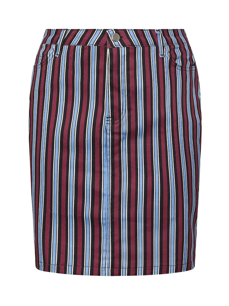 Yours Curve Blue Limited Stripe Denim Mini Skirt - Image 5 of 5