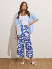 M&Co Blue Petite Abstract Printed Culottes - Image 3 of 5