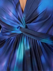 Yours Curve Blue London Abstract Knot Front Tops - Image 4 of 5