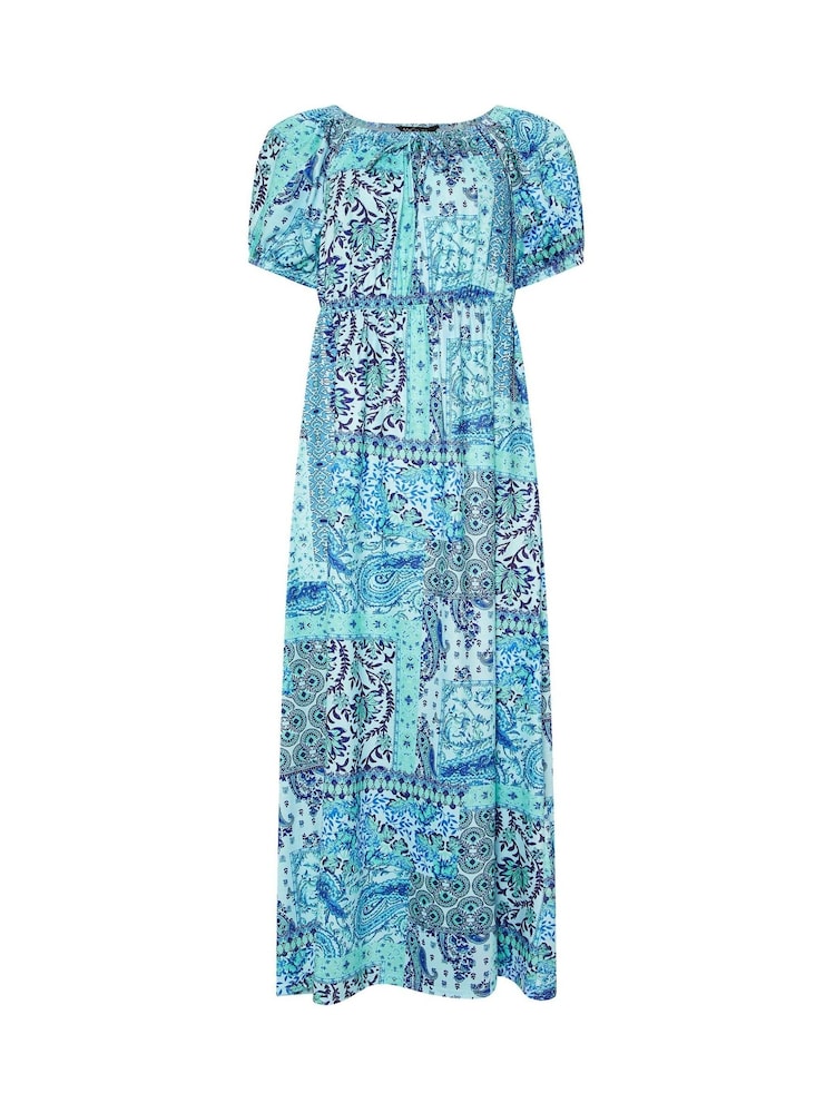 M&Co Blue Ethnic Printed Scoop Neck Dress - Image 1 of 1