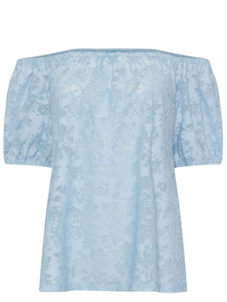 M&Co Blue Burnout Scoop Neck Top - Image 5 of 5