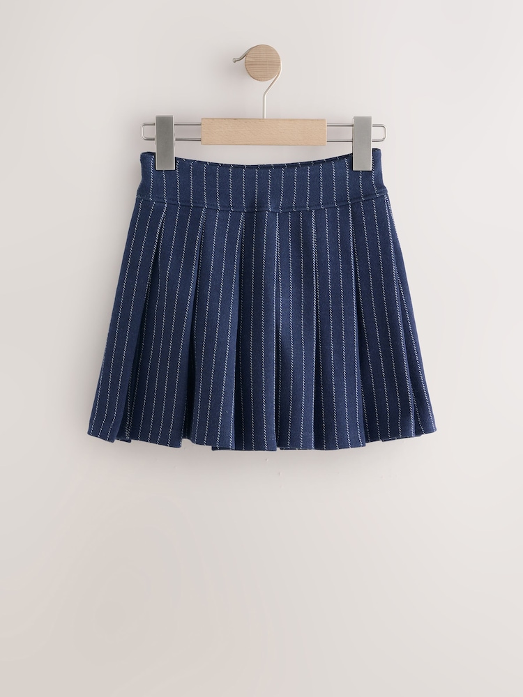 Navy Blue Stripe Pleated Skirt (3-16yrs) - Image 1 of 4