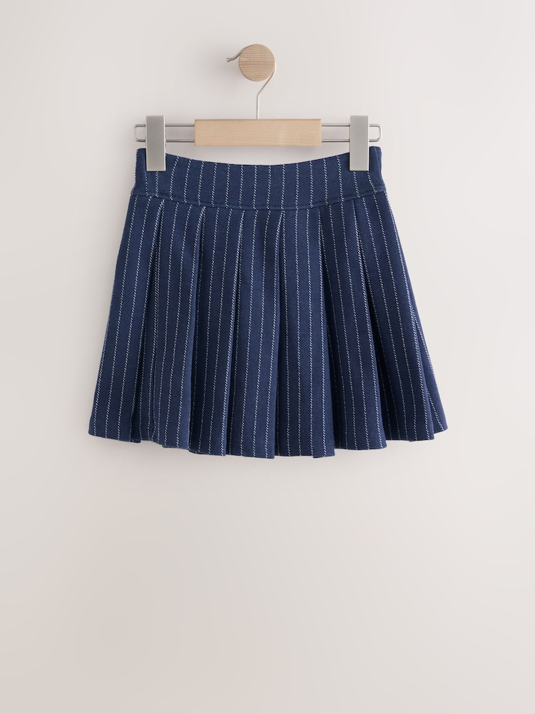 Navy Blue Stripe Pleated Skirt (3-16yrs) - Image 2 of 4