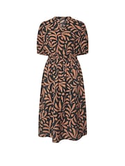 Yours Curve Brown Notchneck Midaxi Dress - Image 5 of 5