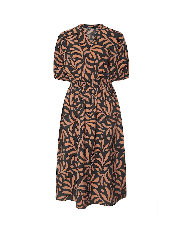 Yours Curve Brown Notchneck Midaxi Dress - Image 5 of 5