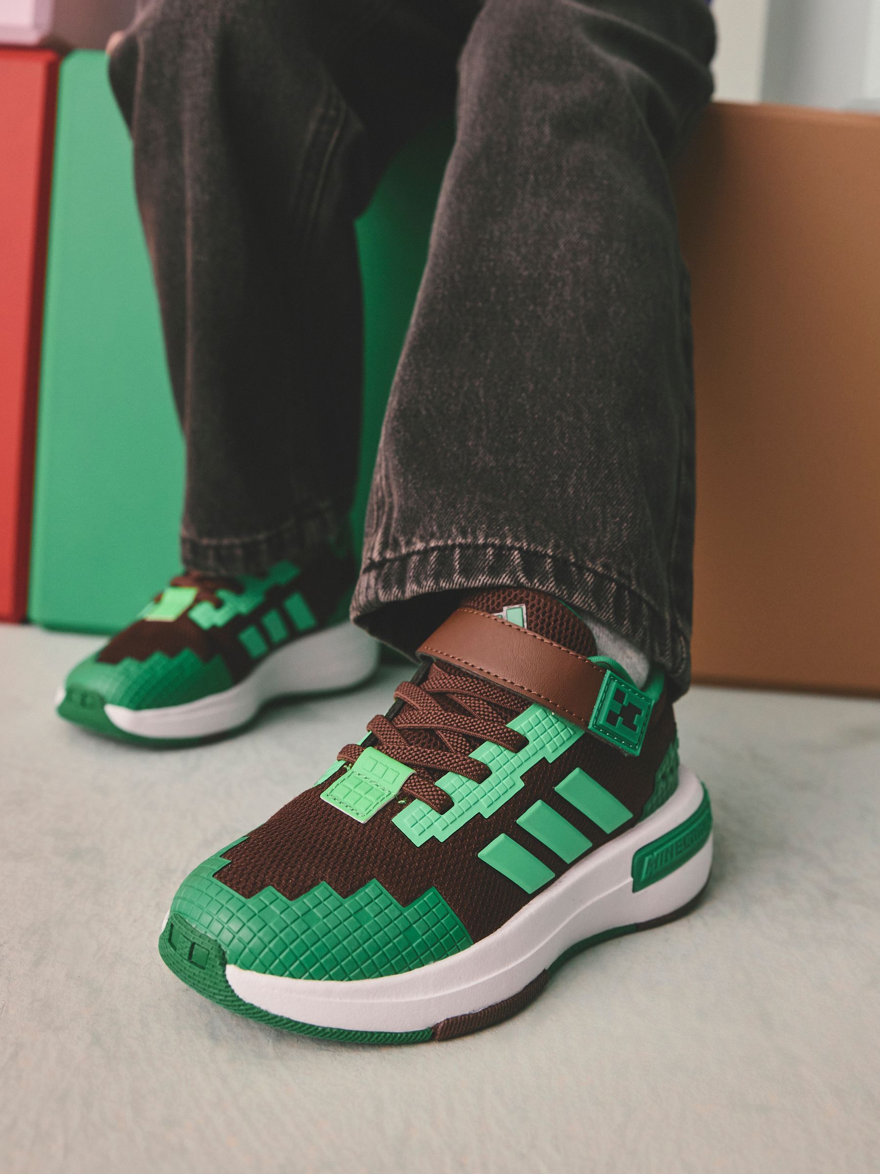 MILINBABY！ Cumpără Maro - adidas Minecraft Pro Elastic Lace Kids Trainers