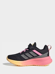adidas Black/Pink Fortarun 4.0 Hook and Loop Kids Trainers - Image 2 of 9