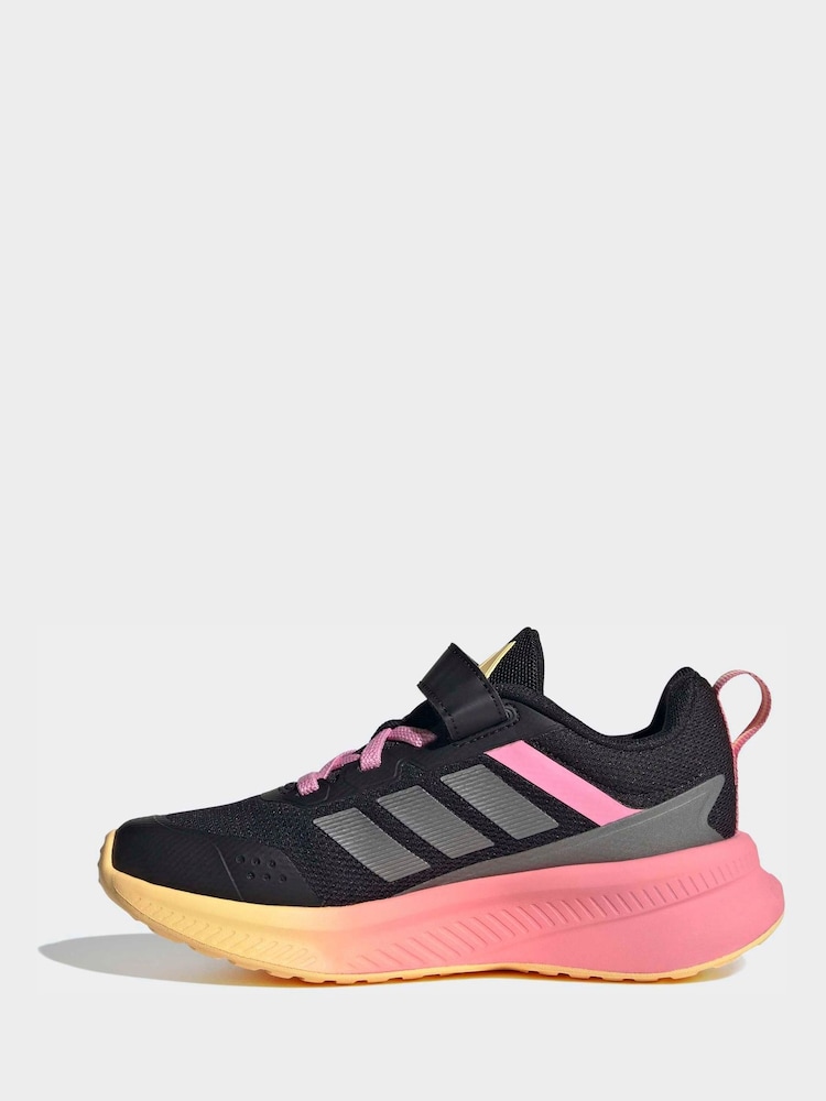 adidas Black/Pink Fortarun 4.0 Hook and Loop Kids Trainers - Image 2 of 9