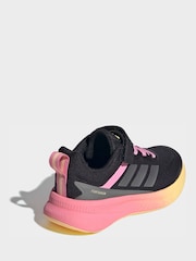 adidas Black/Pink Fortarun 4.0 Hook and Loop Kids Trainers - Image 4 of 9