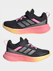 adidas Black/Pink Fortarun 4.0 Hook and Loop Kids Trainers - Image 5 of 9