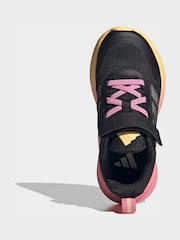 adidas Black/Pink Fortarun 4.0 Hook and Loop Kids Trainers - Image 6 of 9