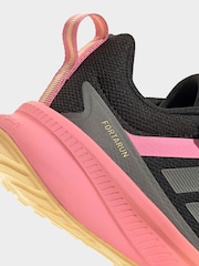 adidas Black/Pink Fortarun 4.0 Hook and Loop Kids Trainers - Image 9 of 9