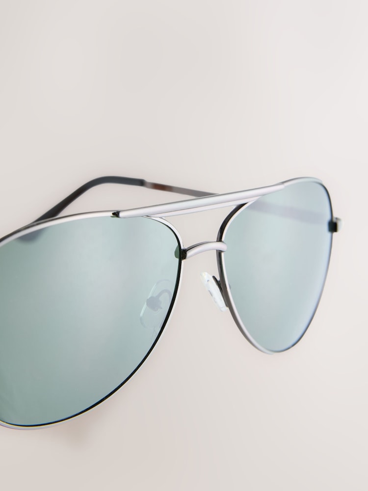 Gunmetal Grey Aviator Style Sunglasses - Image 3 of 3
