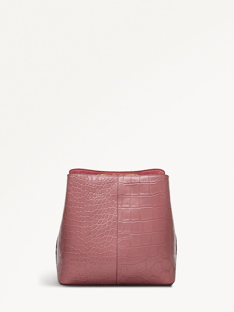 Radley Medium Pink Dukes Place Faux Croc Compartment Cross-Body Bag - Image 2 of 4