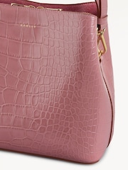 Radley Medium Pink Dukes Place Faux Croc Compartment Cross-Body Bag - Image 4 of 4