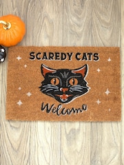 Something Different Brown Scaredy Cats Welcome Doormat - Image 1 of 2