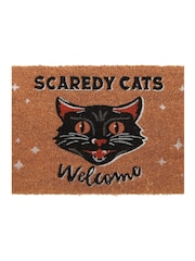Something Different Brown Scaredy Cats Welcome Doormat - Image 2 of 2