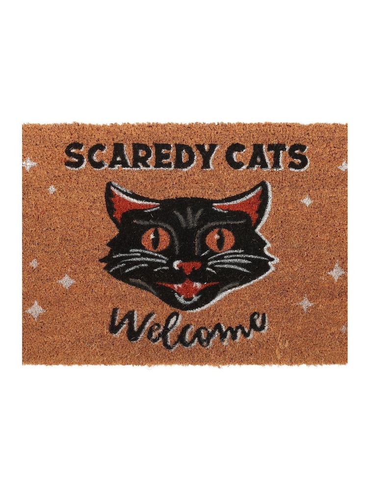 Something Different Brown Scaredy Cats Welcome Doormat - Image 2 of 2