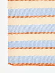 Oliver Bonas Blue/Orange Stripe Woven Runner Rug - Image 2 of 5