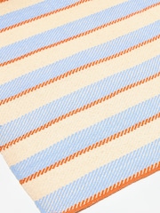 Oliver Bonas Blue/Orange Stripe Woven Runner Rug - Image 3 of 5