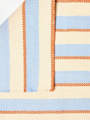 Oliver Bonas Blue/Orange Stripe Woven Runner Rug - Image 4 of 5