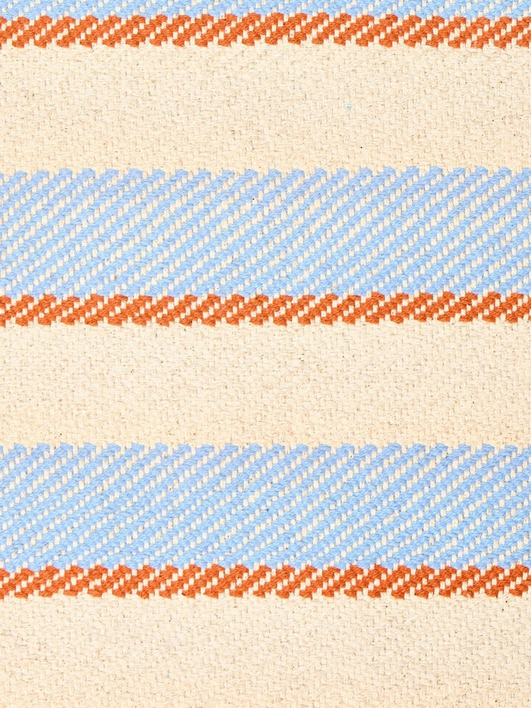 Oliver Bonas Blue/Orange Stripe Woven Runner Rug - Image 5 of 5