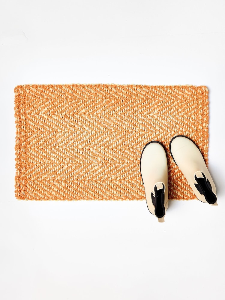 Oliver Bonas Orange Woven Indoor Doormat - Image 1 of 3 Oliver Bonas Orange Woven Indoor Doormat - Image 1 of 3