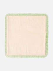 Oliver Bonas Green Reversible Fringed Cushion Cover - Image 6 of 6