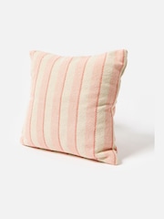 Oliver Bonas Pink/White Woven Stripe Cushion Cover - Image 1 of 3