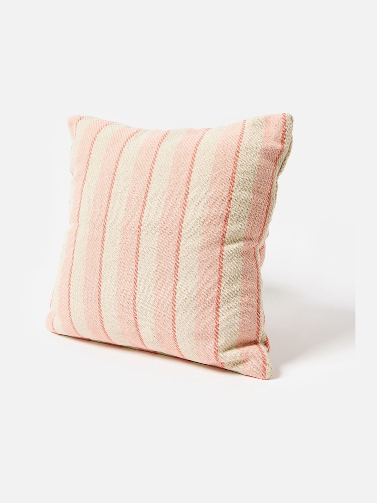 Oliver Bonas Pink/White Woven Stripe Cushion Cover - Image 1 of 3 Oliver Bonas Pink/White Woven Stripe Cushion Cover - Image 1 of 3