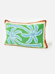 Oliver Bonas Green Palm Crochet Rectangular Cushion Cover - Image 1 of 4