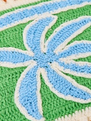 Oliver Bonas Green Palm Crochet Rectangular Cushion Cover - Image 3 of 4