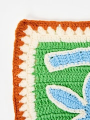 Oliver Bonas Green Palm Crochet Rectangular Cushion Cover - Image 4 of 4