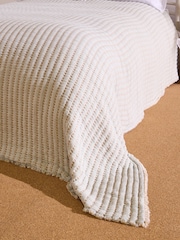 Oliver Bonas Blue Eze Lightweight Cotton Stripe Bedspread - Image 2 of 6