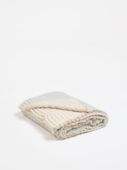 Oliver Bonas Blue Eze Lightweight Cotton Stripe Bedspread - Image 3 of 6