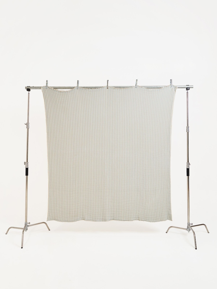 Oliver Bonas Blue Eze Lightweight Cotton Stripe Bedspread - Image 6 of 6