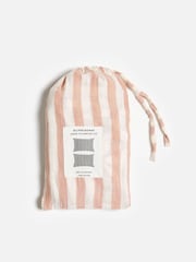Oliver Bonas Set of 2 Pink Pink Stripe Muslin Pillowcases - Image 5 of 5